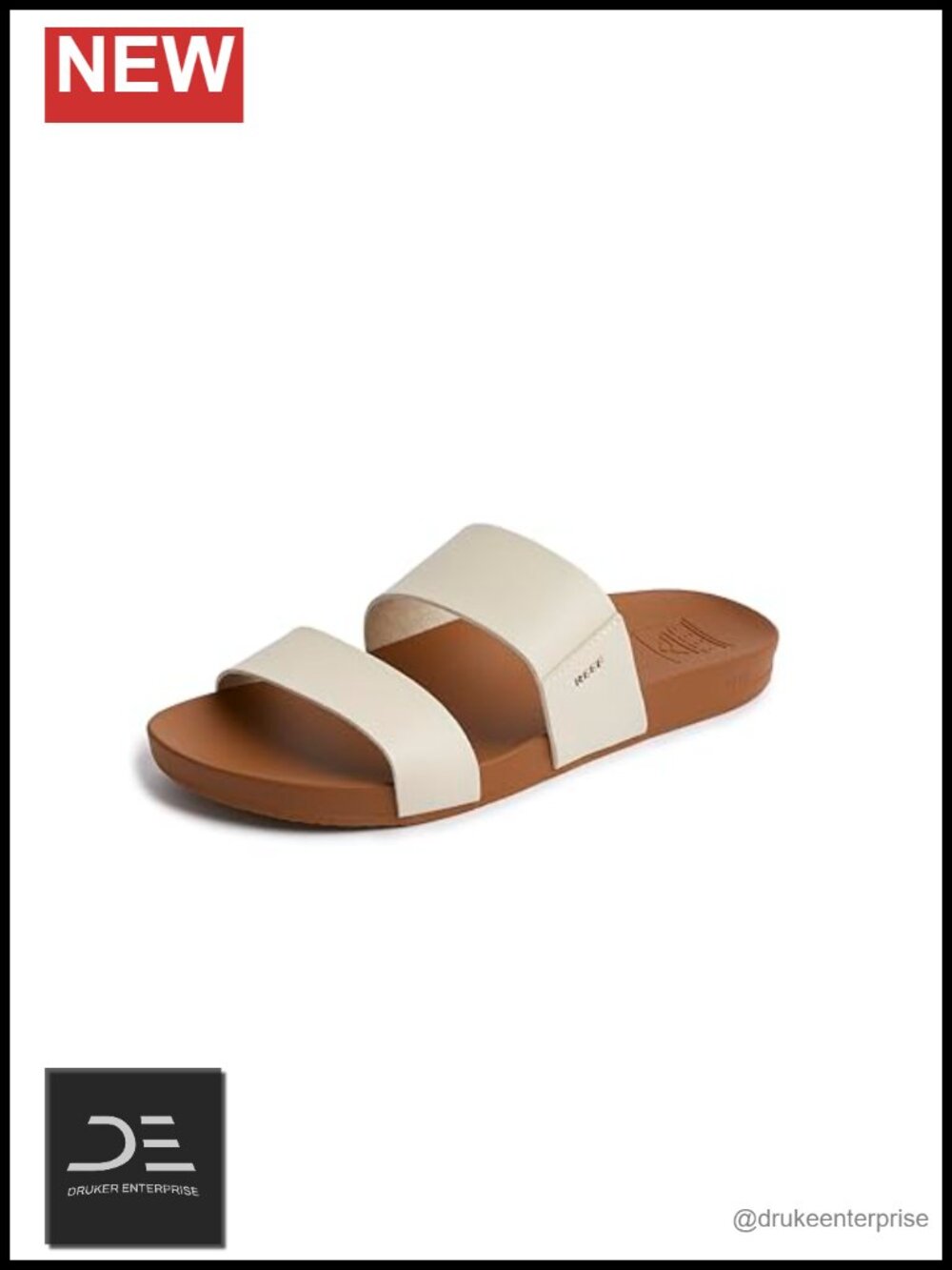 Super Soft Vegan Leather Two Strap Slide Sandal with Arch Support